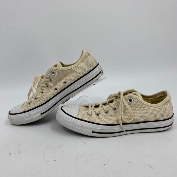 Converse Cream Woven Low Top Sneakers | Size 8 - Picture 4 of 8